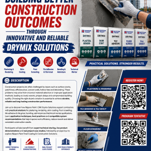 TECHNICAL VISIT : BUILDING BETTER CONSTRUCTION OUTCOMES THROUGH INNOVATIVE AND RELIABLE DRYMIX SOLUTIONS ( 11 AUGUST 2026)